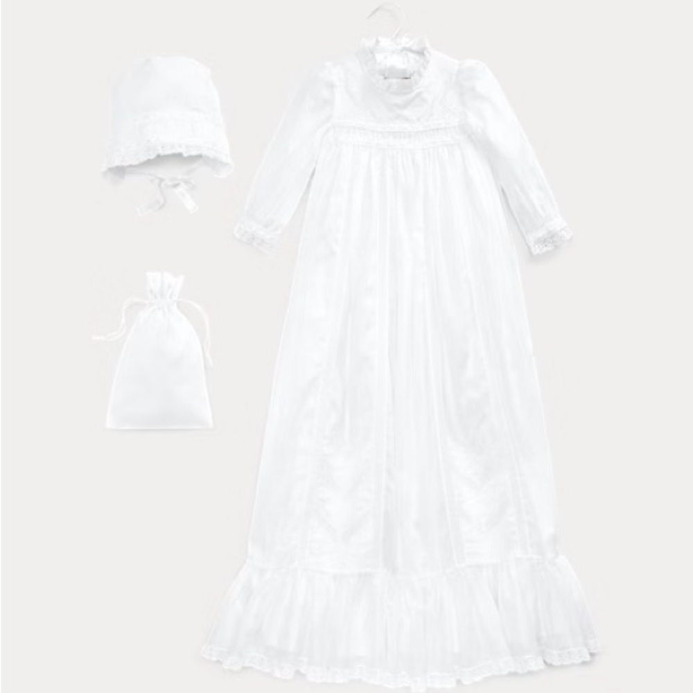 Polo Ralph Lauren Organza Christening 3-Piece Set